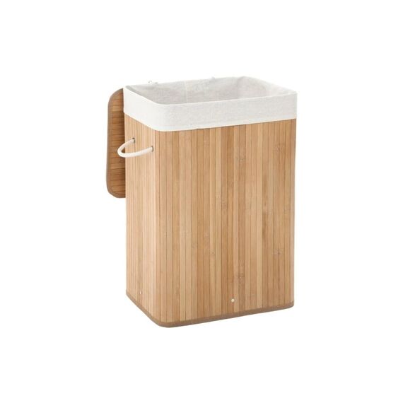 Songmics Wäschekorb Bambus, 72 L 40x60x30 cm (BxHxT), für trockene Wäsche