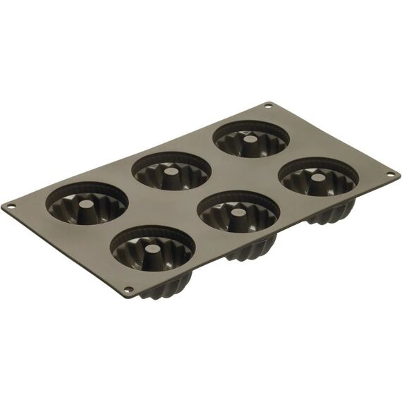 Lurch Backform Flexi Gugelhupf Mini Silikon, 30x17.5x3.5cm, 6-fach 3x6.8cm