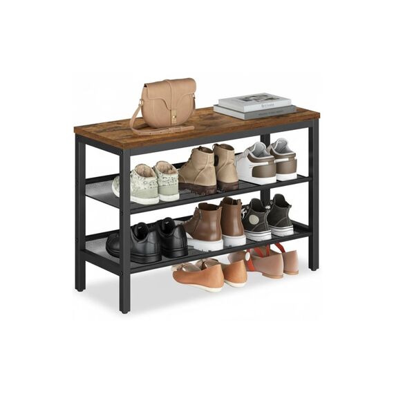 VASAGLE Schuhregal mit 3 Ablagen 75x28x50 cm, MDF, Spanplatte