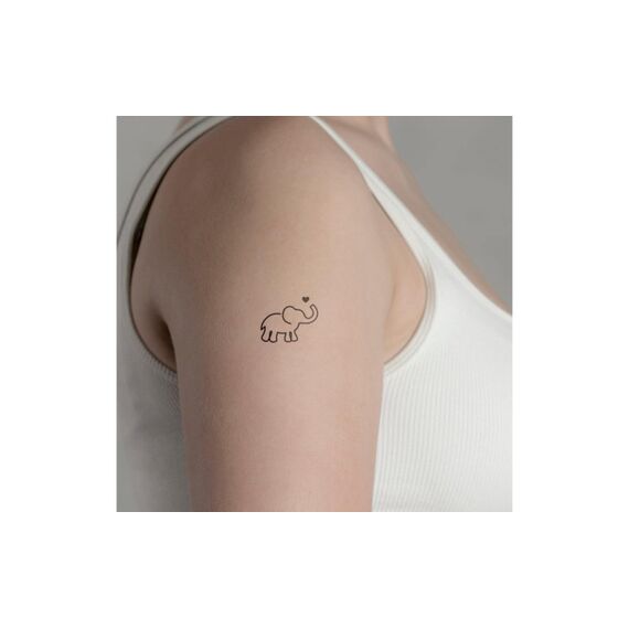 minink Tattoo kleiner Elefant Grösse: S (3.0 cm x 2.4 cm)