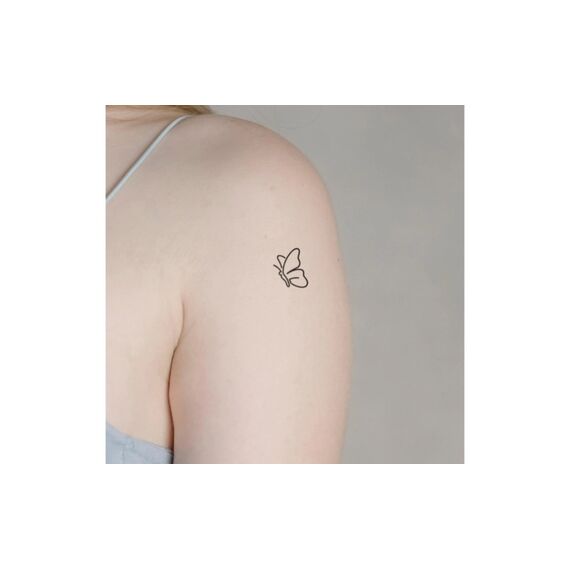 minink Tattoo Abstrakter Schmetterling Grösse: S (1.9 cm x 2.2 cm)