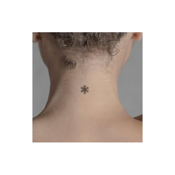 minink Tattoo Schneeflocke Grösse: S (1.5 cm x 1.7 cm)