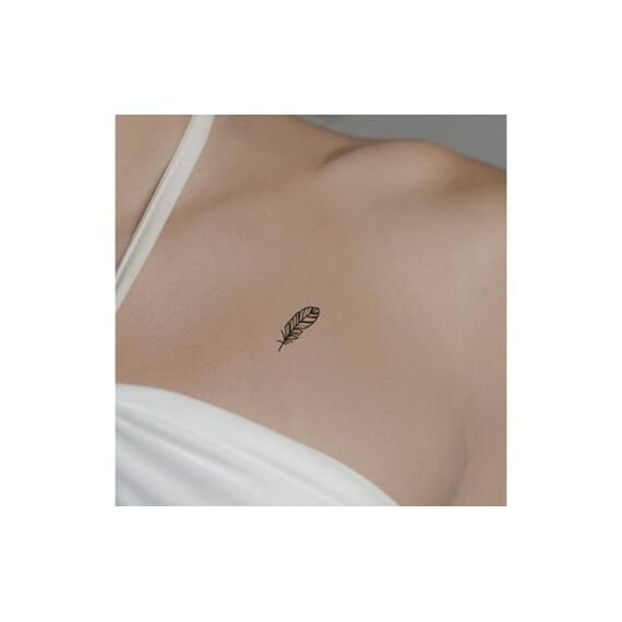 minink Tattoo Stilvolle Feder Grösse: S (2.1 cm x 3.3 cm)
