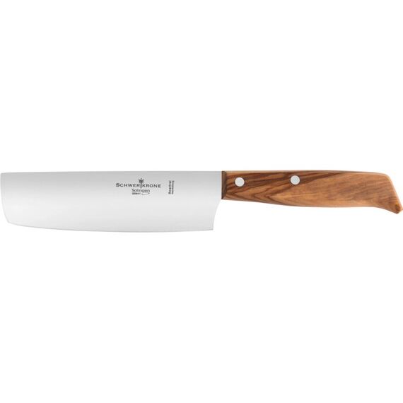 Nakiri-Kochmesser Olivenholz Schwertkrone - Made in Solingen