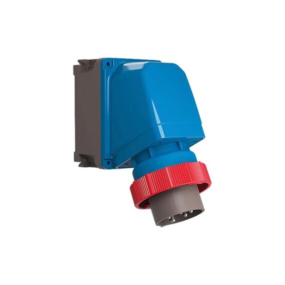 Steffen Palazzoli CEE 65° Wand-Stecker 32/5 3LNPE, 400V, 6h, IP66/IP67/69 vernickelt