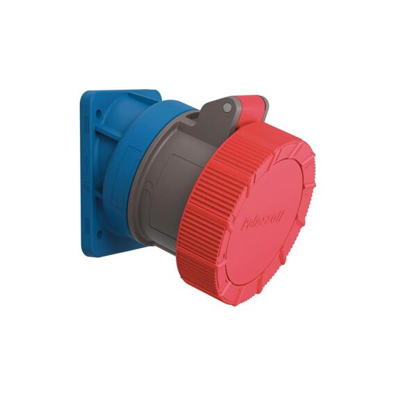 Steffen Palazzoli CEE 20° Winkel-Steckdose 16/4, 3LPE, 400V, 6h, IP66/67/69 vernickelt