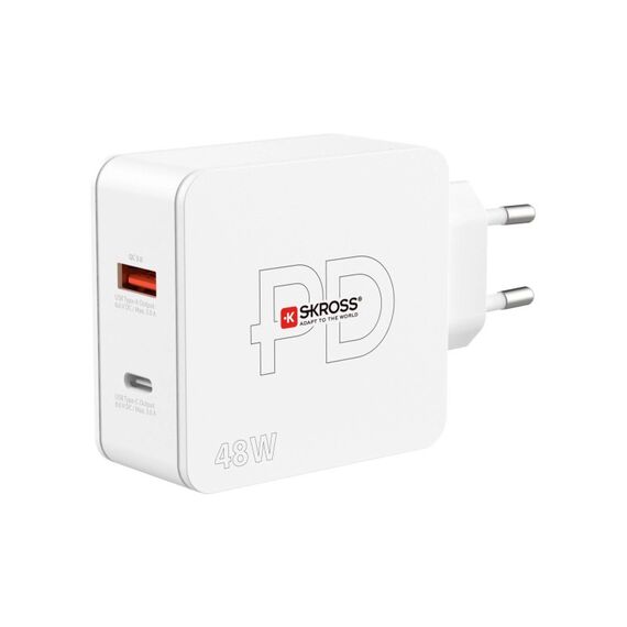 SKROSS Netzteil Multipower 2 Pro+ EU, USB-C / USB-A, Weiss