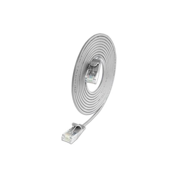 SLIM Patchcords SLIM Patchkabel: U/UTP, 3m, grau Cat.6A, LSOH, Klinke nicht brechbar, 3.6mm