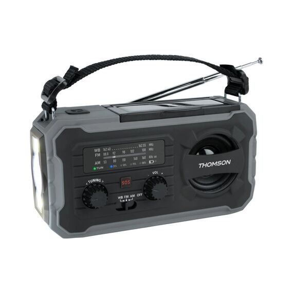 Thomson Emergency Radio RT280 Grau, Solar, Flashlight, Powerbank