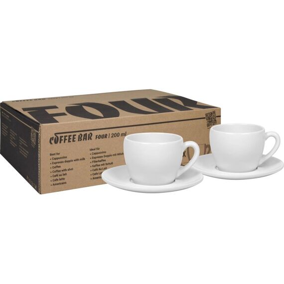 Könitz Porzellan Könitz Coffee Bar FOUR 200ml, 2er Set 200ml.,höhe 101mm,breite 323mm,tiefe 219mm