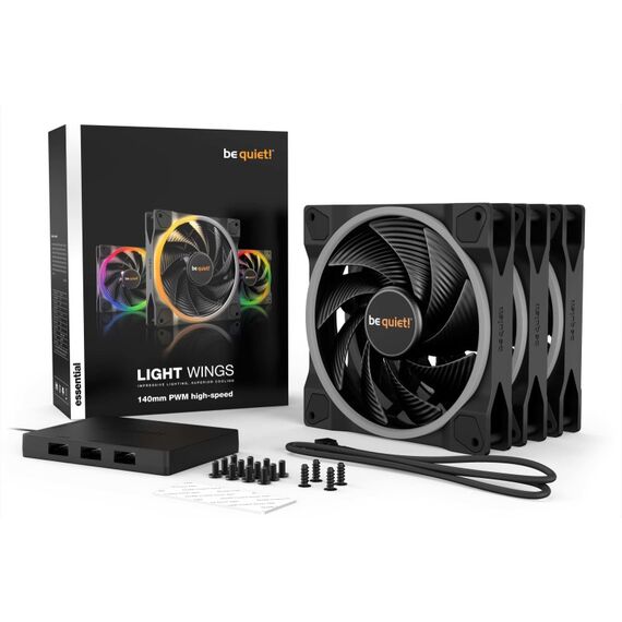 be quiet! Light Wings | 140mm PWM Triple Pack high-speed Computergehäuse Ventilator 14 cm Schwarz 3 Stück(e), 3 image