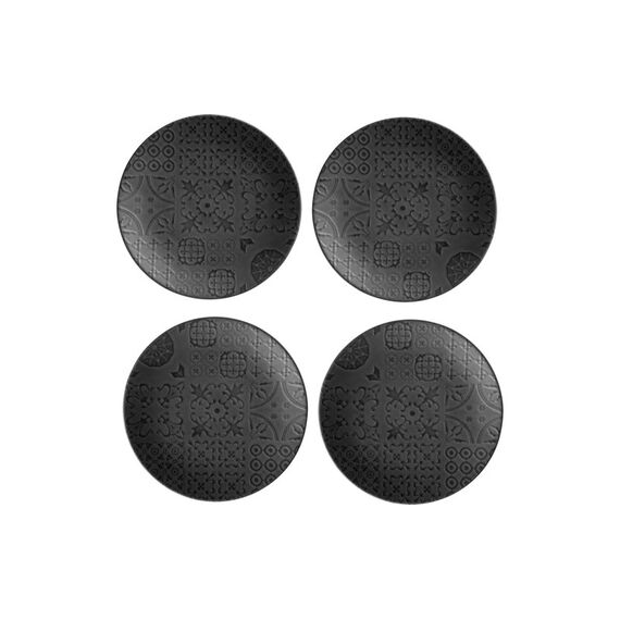 Mäser Dessertteller Tiles 4 Stück, 21 cm, Schwarz