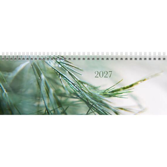 rido/idé Pultkal. Design Line 2027, Greeny Wire-O, 297 x 105 mm, 1 Woche/2 Seiten
