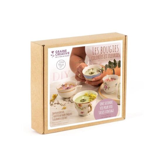 GRAINE CREATIVE Graine Bastelset Kerzen giessen, blumige Kerze