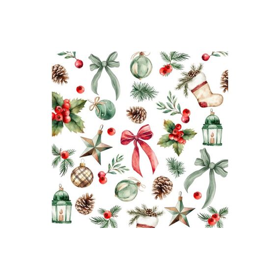 Braun + Company B+C Weihnachtsservietten Deco Grösse 33x33cm, 20 Stück, 3-lagig