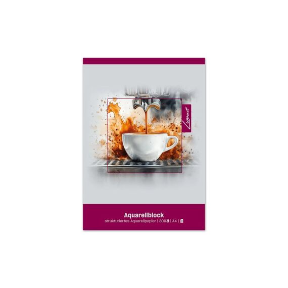 Lumart Aquarellblock A4 weiss, strukturiert, 300 g/m2, 20 Blatt