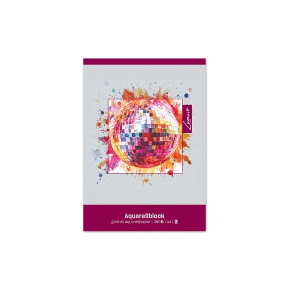 Lumart Aquarellblock A4 weiss, glatt, 300 g/m2, 20 Blatt