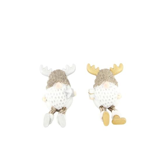 CHALET Figur Zwerg Wiko 2er Set 7x5x8.5cm gold-silber