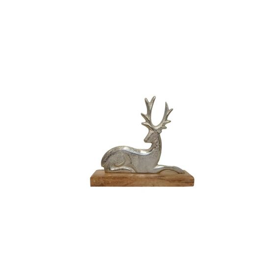 CHALET Deko Rentier Rene 22cm 20x5x22cm natur/silber