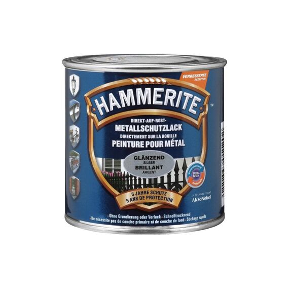 Hammerite Metall-Schutzlack HG silber Hochglanz