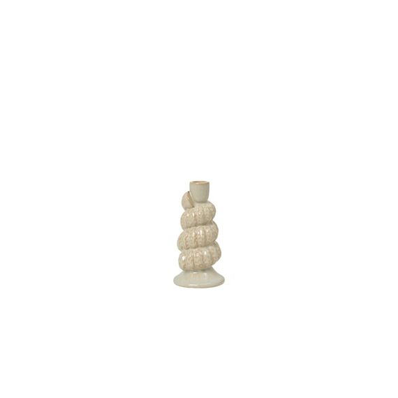 Broste Copenhagen BC Shelly Kerzenhalter White Cream, Reaktiv glasierte Keramik