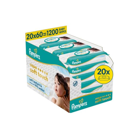 Pampers Feuchte Tücher Aqua Soft touch 20x 1200 Stück
