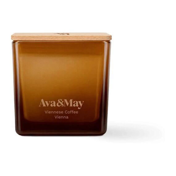 AVA & MAY Duftkerze Vinnese Coffee, 220 gr Brenndauer 56h, 100% pflanzlicher Wachs
