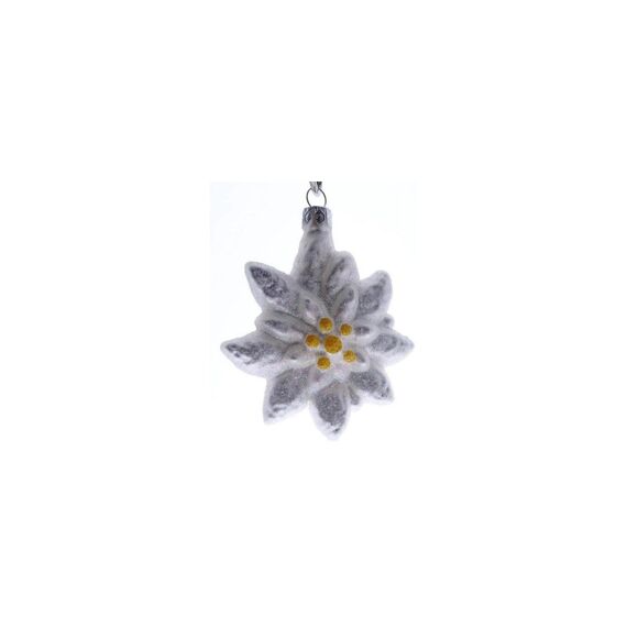 creanorm CN Weihnachtskugel Edelweiss Glas