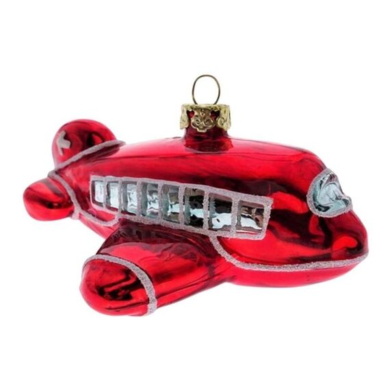 creanorm CN Weihnachtskugel Flieger mit CH Kreuz Glas