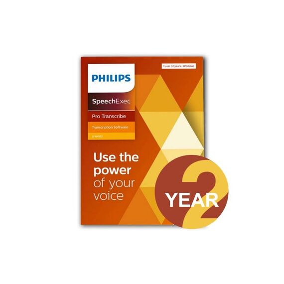 Philips LFH4522 SpeechExec Pro Transcribe ESD, Lizenz für 1 Arbeitsplatz, 2 Jahre Abo