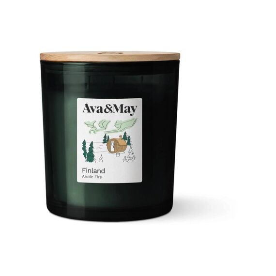 AVA & MAY Duftkerze Finnland, 550 gr Brenndauer 70h, 100% pflanzlicher Wachs