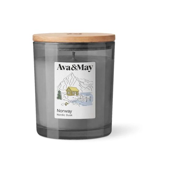 AVA & MAY Duftkerze Norwegen, 220 gr Brenndauer 56h, 100% pflanzlicher Wachs