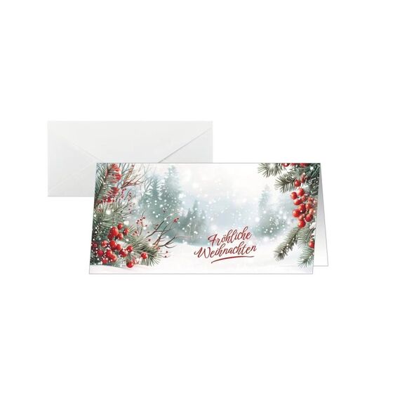 Sigel Karten Set, Scandinavian Snow Ink/Laser/Copy, 250 g, DIN lang, 25+25 ST