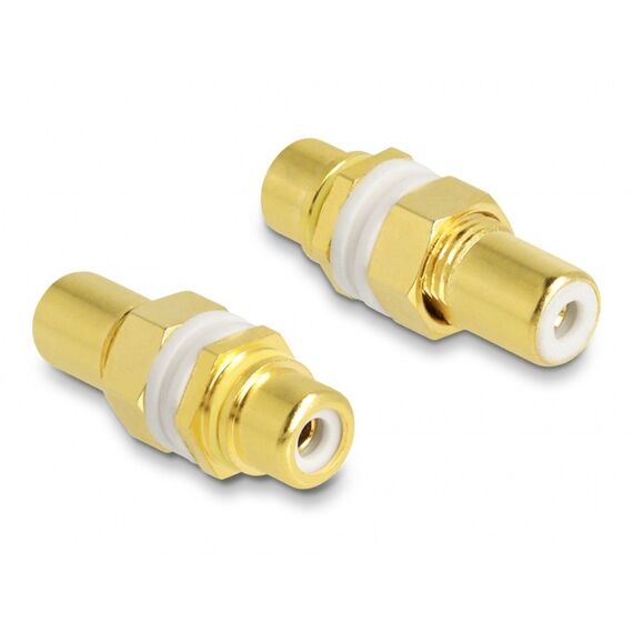 DeLOCK Audio Adapter Cinch Buchse zu Buchse zum Einbau, Farbring weiß
