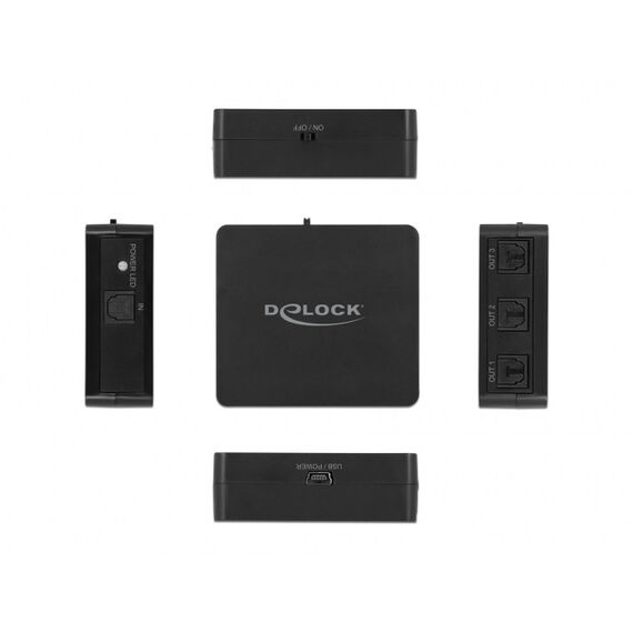 DeLOCK S/PDIF TOSLINK Splitter 1 In 3 Out mit USB Stromversorgung