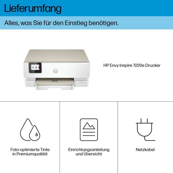 HP ENVY Inspire 7220e Wireless All-in-One Farbe Drucker, Instant Ink; Kopierer, Scanner, 5 image