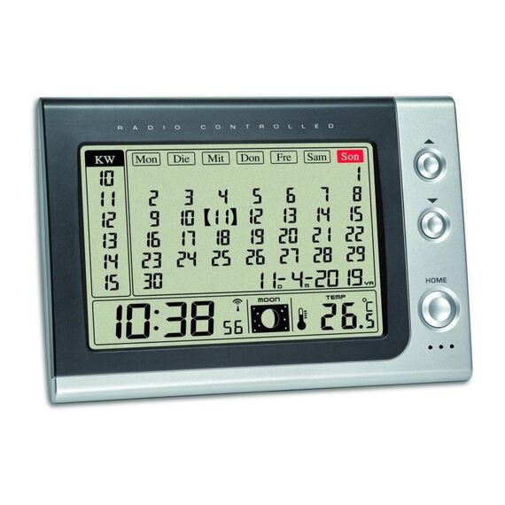 TFA-Dostmann TFA Funkwecker mit Monatskalender Exkl. 2 x 1,5 V AA