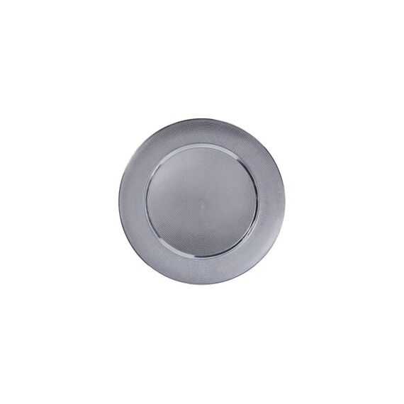 Holly & Jolly H&J Dekoteller Silber, D: 33 cm Kunststoff