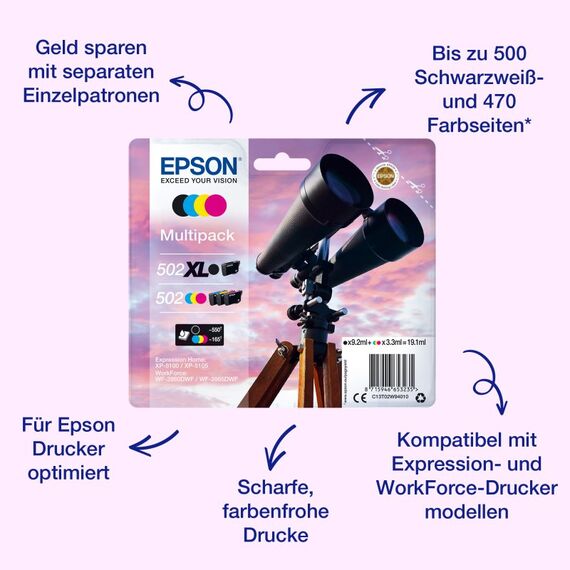 Epson Singlepack Cyan 502XL Ink