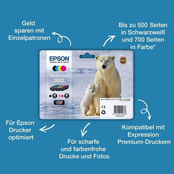 Epson Polar bear 26 Eisbär Claria Premium Single Yellow Tinte, 3 image
