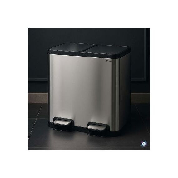 MAUL 9502294 Abfallbehälter Rechteckig Edelstahl Schwarz, Silber, 5 image