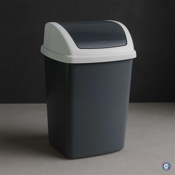 MAUL 9520587 Mülleimer 5 l Rechteckig Kunststoff, Polypropylen (PP) Dunkles Grau, Weiß, 2 image