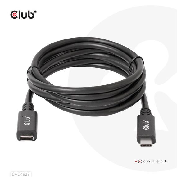 CLUB3D USB Gen1 Type-C Extension Cable 5Gbps 60W(20V/3A) 4K60Hz M/F 2m/6.56ft, 7 image