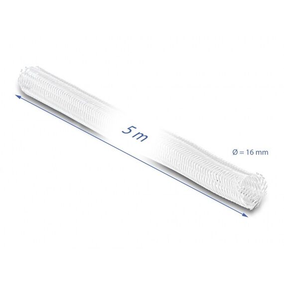 DeLOCK Geflechtschlauch selbstschließend 5 m x 16 mm weiß