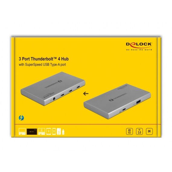 DeLOCK Thunderbolt 4 Hub 3 Port mit zusätzlichem SuperSpeed USB 10 Gbps Typ-A Port - 8K, 3 image