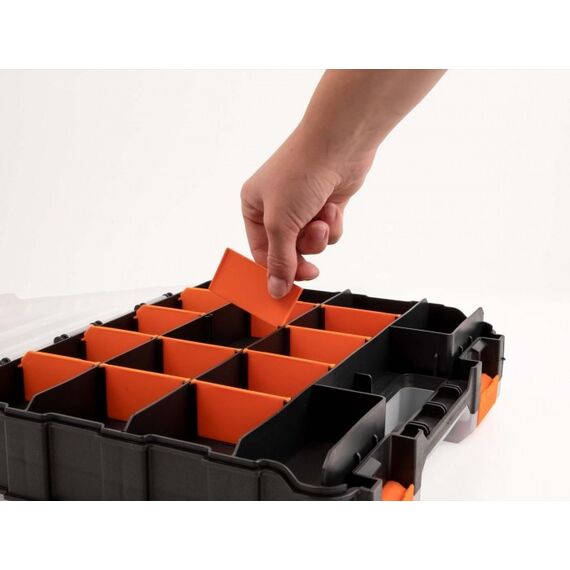 DeLOCK Sortimentsbox mit 34 Fächern 320 x 270 x 80 mm orange / schwarz, 3 image