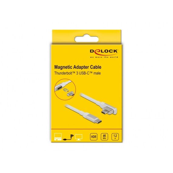 DeLOCK Magnetisches Thunderbolt 3 USB-C Kabel 4K 60 Hz Stecker zu Stecker gewinkelt 1,20 m, 2 image