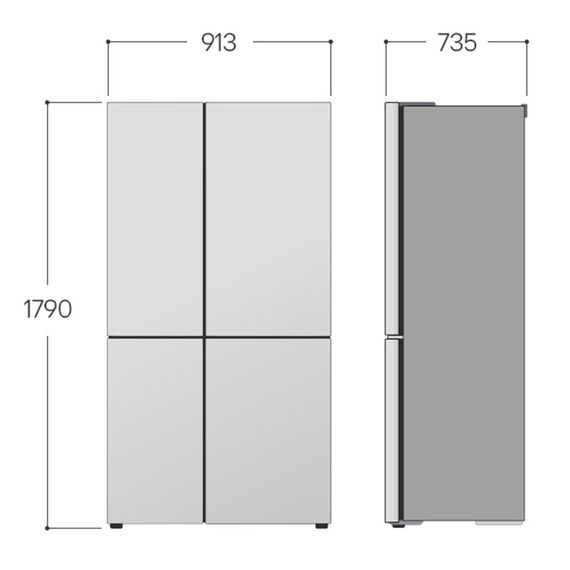 LG InstaView GSXV91MCAE Side-by-Side Kühlkombination Freistehend 635 l Schwarz, 3 image