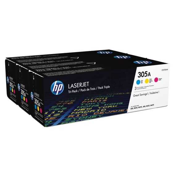 HP 305A 3er-Pack Cyan/Magenta/Gelb Original LaserJet Tonerkartuschen, 2 image