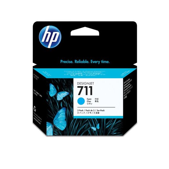 HP 711 3er-Pack Cyan DesignJet Tintenpatronen, 29 ml, 3 image
